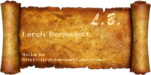 Lerch Bernadett névjegykártya